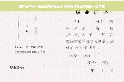 软件著作权人登记机构是哪里,计算机著作权证书用的什么字体
