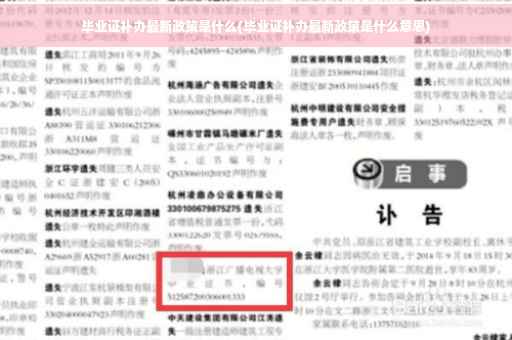 毕业证补办最新政策是什么(毕业证补办最新政策是什么意思)