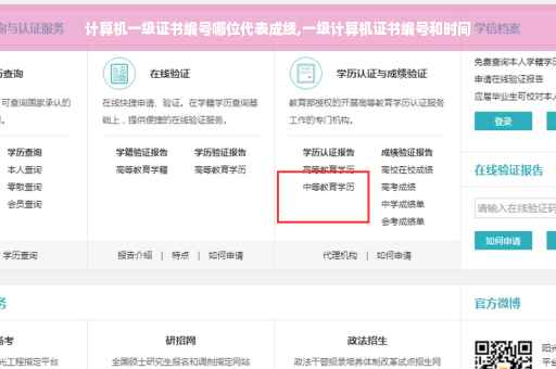 计算机一级证书编号哪位代表成绩,一级计算机证书编号和时间