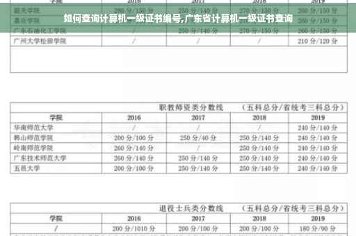 如何查询计算机一级证书编号,广东省计算机一级证书查询