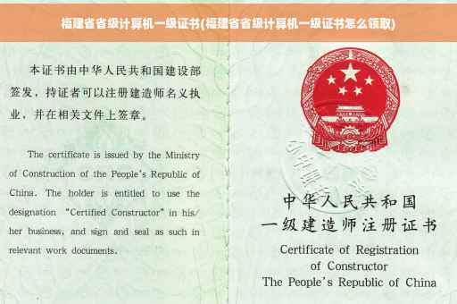 福建省省级计算机一级证书(福建省省级计算机一级证书怎么领取)