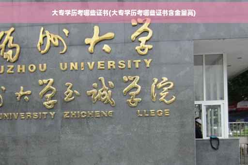 大专学历考哪些证书(大专学历考哪些证书含金量高)