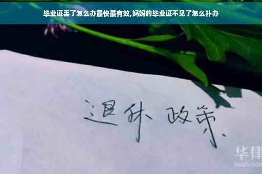 毕业证丢了怎么办最快最有效,妈妈的毕业证不见了怎么补办