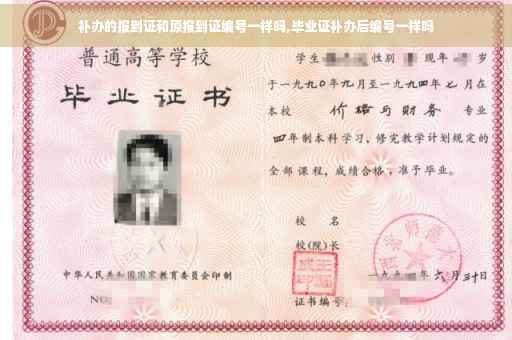 补办的报到证和原报到证编号一样吗,毕业证补办后编号一样吗