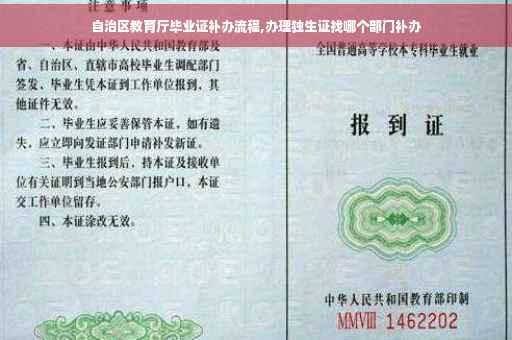 自治区教育厅毕业证补办流程,办理独生证找哪个部门补办