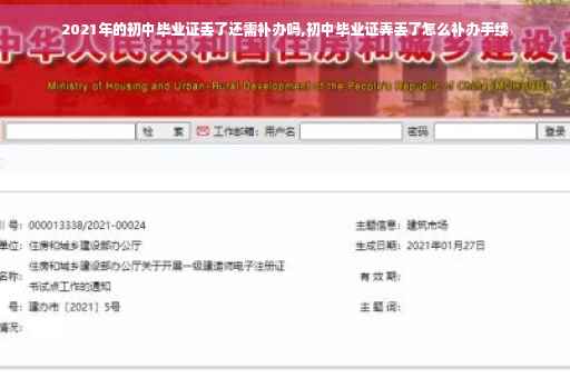 2021年的初中毕业证丢了还需补办吗,初中毕业证弄丢了怎么补办手续