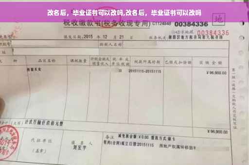 改名后，毕业证书可以改吗,改名后，毕业证书可以改吗