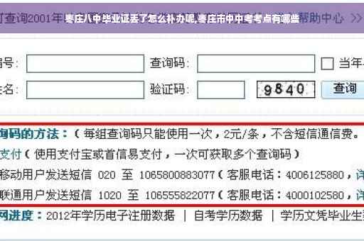 枣庄八中毕业证丢了怎么补办呢,枣庄市中中考考点有哪些