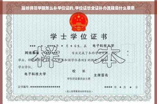 廊坊师范学院怎么补学位证的,学位证毕业证补办流程是什么意思