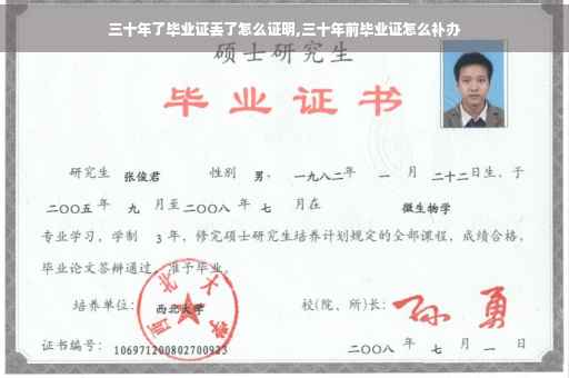 三十年了毕业证丢了怎么证明,三十年前毕业证怎么补办