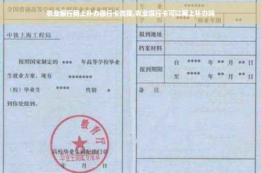 农业银行网上补办银行卡流程,农业银行卡可以网上补办吗