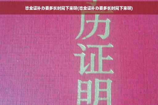 毕业证补办要多长时间下来呀(毕业证补办要多长时间下来呀)