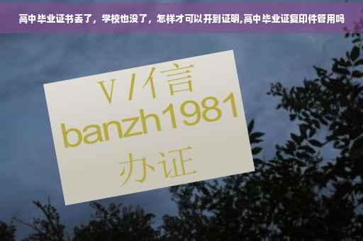 高中毕业证书丢了，学校也没了，怎样才可以开到证明,高中毕业证复印件管用吗