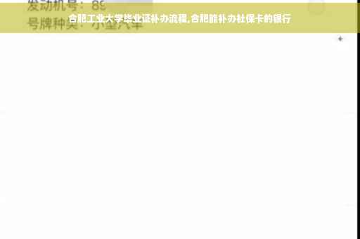 合肥工业大学毕业证补办流程,合肥能补办社保卡的银行