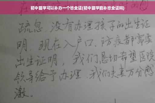 初中辍学可以补办一个毕业证(初中辍学能补毕业证吗)