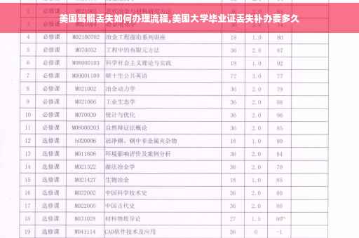 美国驾照丢失如何办理流程,美国大学毕业证丢失补办要多久