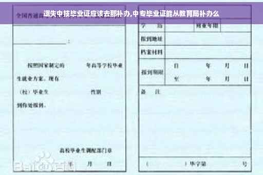 遗失中技毕业证应该去那补办,中专毕业证能从教育局补办么