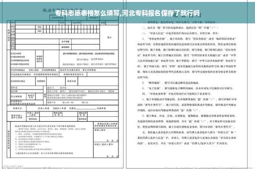 专科志愿表格怎么填写,河北专科报名保存了就行吗