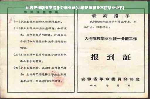 运城护理职业学院补办毕业证(运城护理职业学院毕业证书)