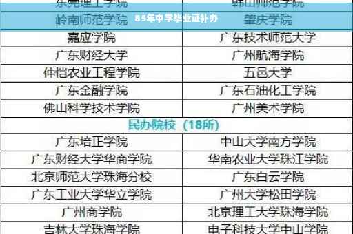 85年中学毕业证补办