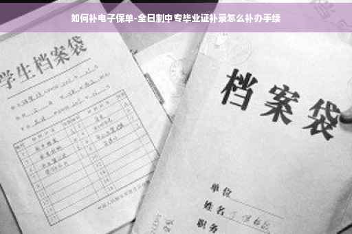 如何补电子保单-全日制中专毕业证补录怎么补办手续