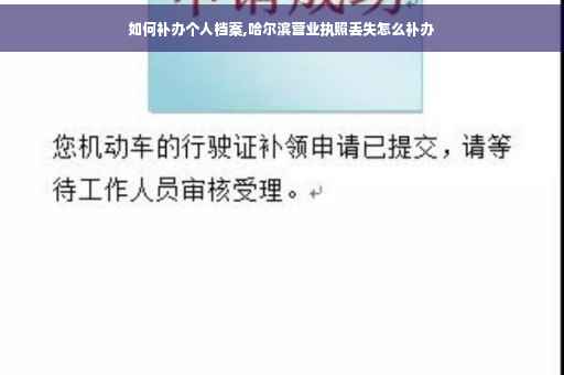 如何补办个人档案,哈尔滨营业执照丢失怎么补办