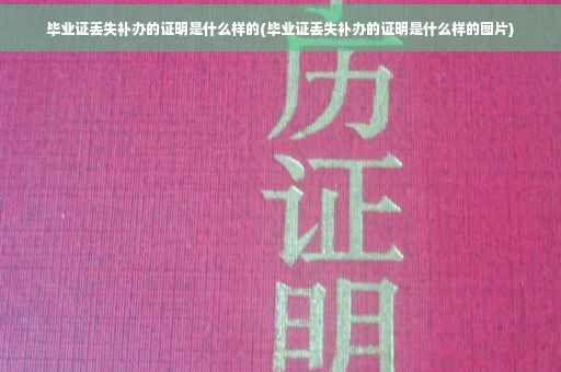 毕业证丢失补办的证明是什么样的(毕业证丢失补办的证明是什么样的图片)