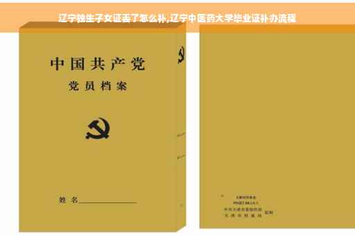 辽宁独生子女证丢了怎么补,辽宁中医药大学毕业证补办流程