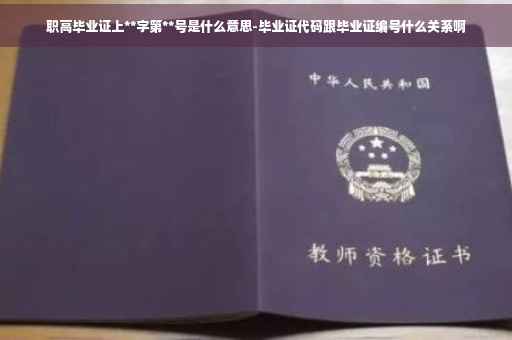 职高毕业证上**字第**号是什么意思-毕业证代码跟毕业证编号什么关系啊