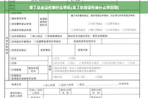 拿了毕业证代表什么学历(拿了毕业证代表什么学历呢)
