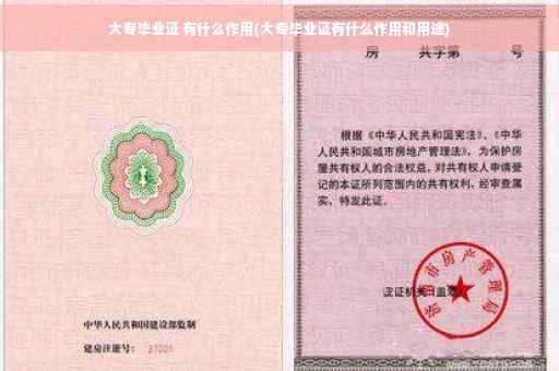 大专毕业证 有什么作用(大专毕业证有什么作用和用途)