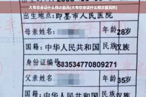 大专毕业证什么档次最高(大专毕业证什么档次最高的)