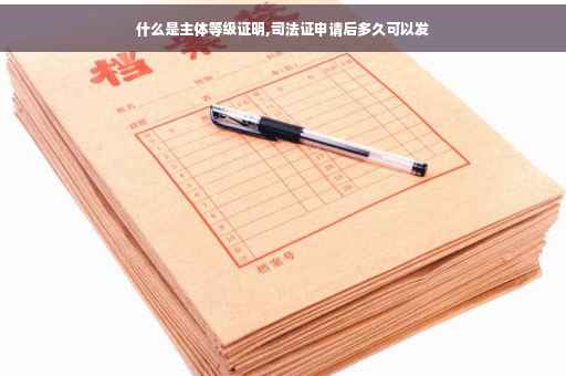 什么是主体等级证明,司法证申请后多久可以发