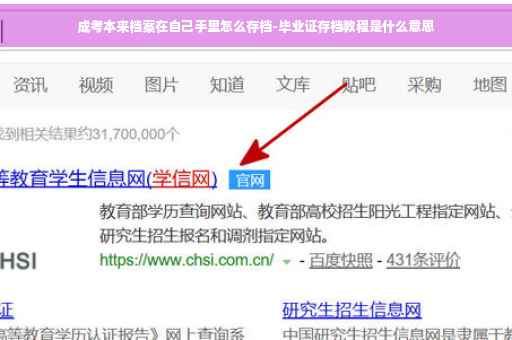 成考本来档案在自己手里怎么存档-毕业证存档教程是什么意思