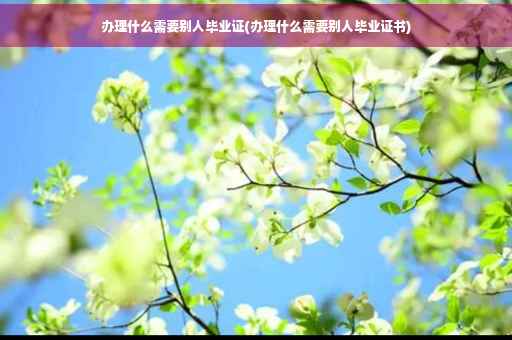 办理什么需要别人毕业证(办理什么需要别人毕业证书)