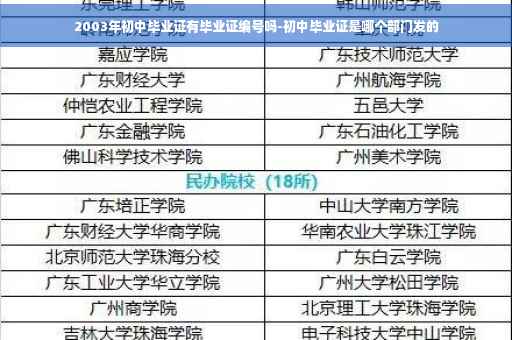 2003年初中毕业证有毕业证编号吗-初中毕业证是哪个部门发的