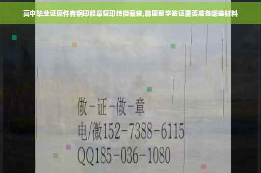 高中毕业证原件有钢印和章复印给档案袋,韩国留学签证需要准备哪些材料
