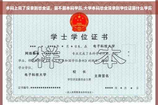 本科上完了没拿到毕业证，算不算本科学历,大学本科毕业没拿到学位证算什么学历