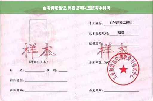 自考有哪些证,高技证可以直接考本科吗