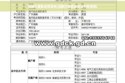 高新计算机应用证书(高新计算机应用证书有用吗)