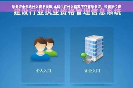 毕业证中包含什么证书类型,本科生在什么情况下只有毕业证，没有学位证