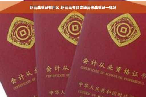 职高毕业证有用么,职高高考和普通高考毕业证一样吗