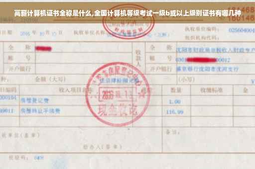 高薪计算机证书全称是什么,全国计算机等级考试一级b或以上级别证书有哪几种