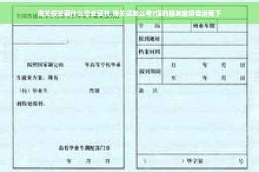 海关报关要什么毕业证书,海关证怎么考?懂的朋友麻烦告诉我下