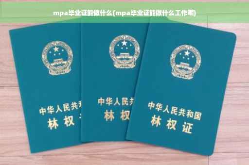mpa毕业证能做什么(mpa毕业证能做什么工作呢)