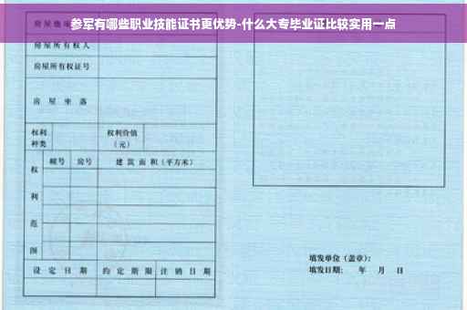 参军有哪些职业技能证书更优势-什么大专毕业证比较实用一点
