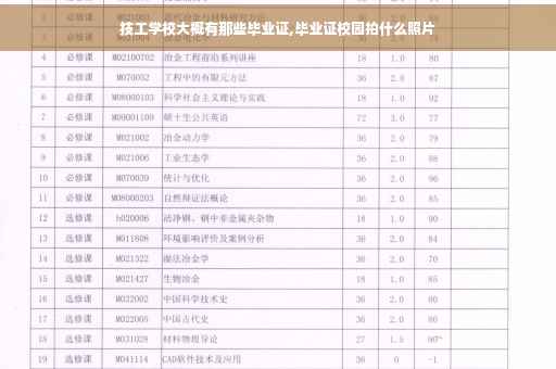 技工学校大概有那些毕业证,毕业证校园拍什么照片
