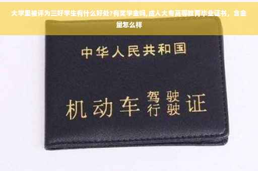 大学里被评为三好学生有什么好处?有奖学金吗,成人大专高等教育毕业证书，含金量怎么样