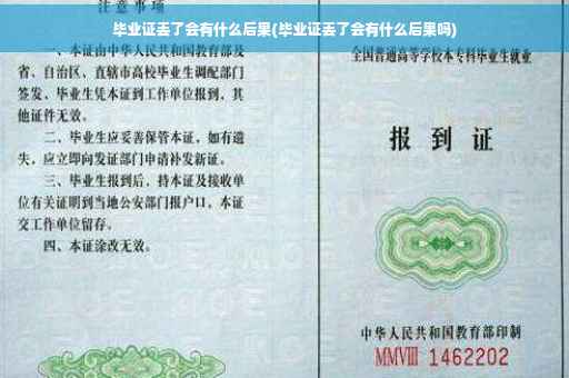 毕业证丢了会有什么后果(毕业证丢了会有什么后果吗)