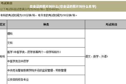 毕业证的照片叫什么(毕业证的照片叫什么名字)